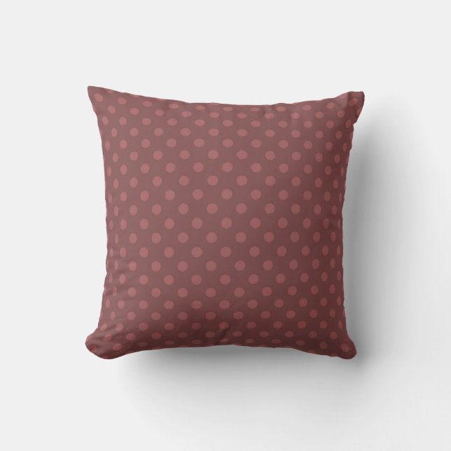 Brown , retro, polka dot , brown polka dot throw pillow (Front)
