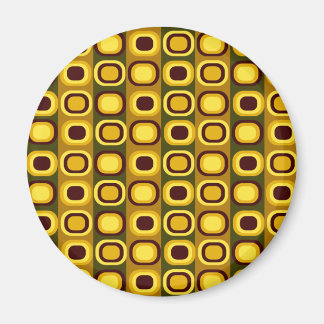 Brown Retro Squares Magnet