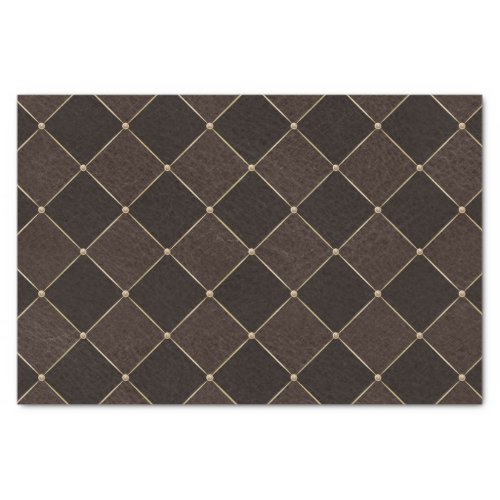 Brown Rhombuses Geometric Grid Harlequin Tissue Paper