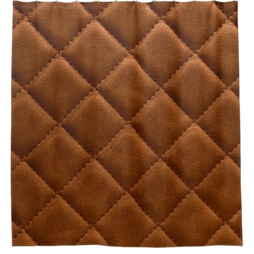 Brown rhombuses leather background shower curtain