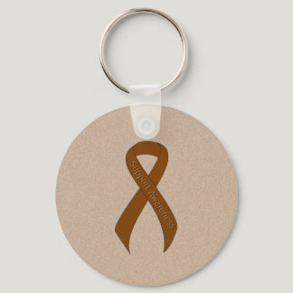 Brown Ribbon Support Awareness Keychain