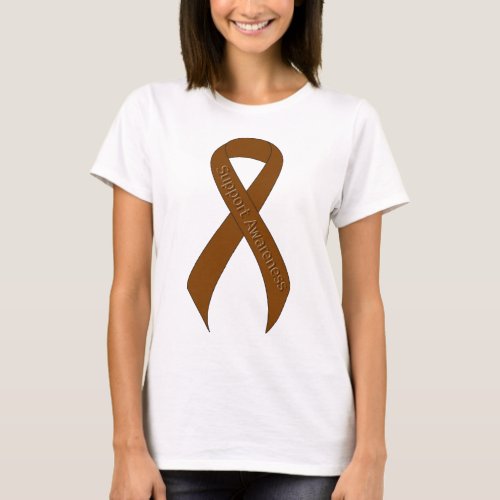 Brown Ribbon Support Awareness T_Shirt