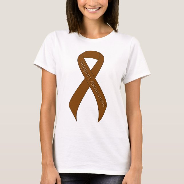 Brown Ribbon Support Awareness T-Shirt (Front)