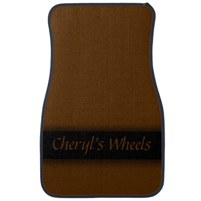 Brown Ribboned Personalized Car Mat (Front)