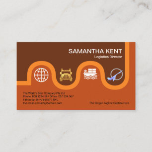 Brown Road Map Logistic Icon Types Supply Chain Business Card