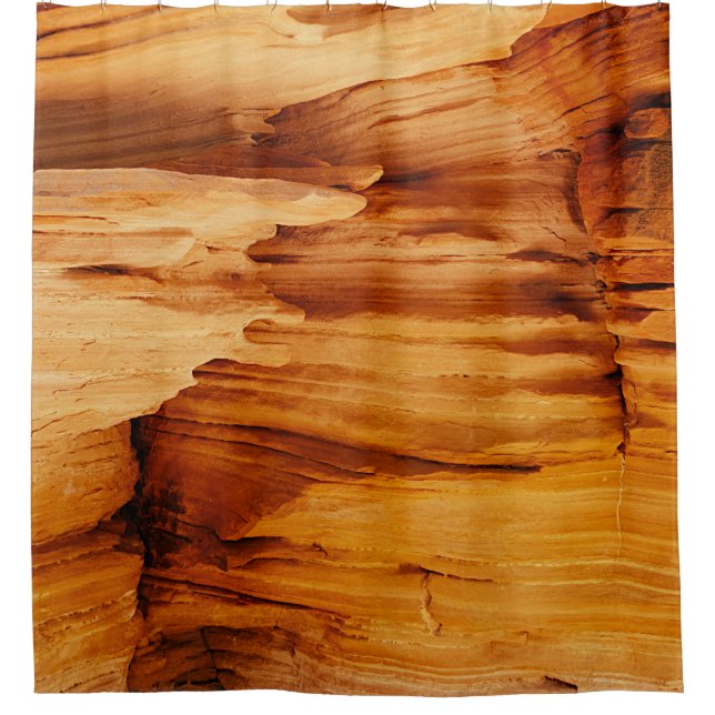 Brown rock formation shower curtain (Front)
