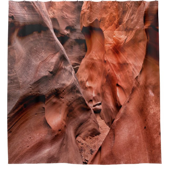Brown rock formations shower curtain (Front)