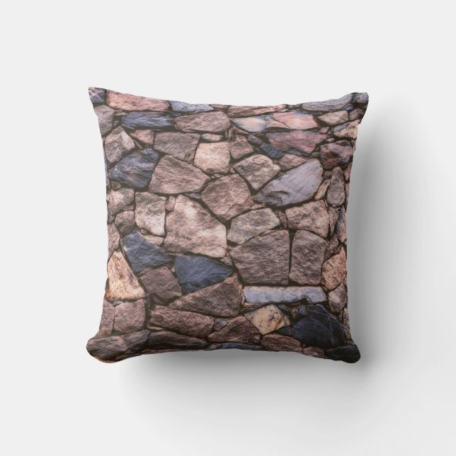 Brown rock wall throw pillow (Front)