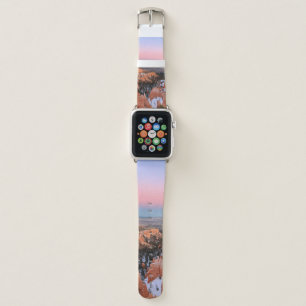 BROWN ROCKY MOUNTAIN UNDER BLUE SKY APPLE WATCH BAND