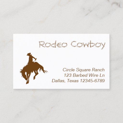 Customizable Brown Rodeo Cowboy Business Card Templates