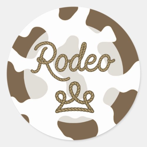 Brown Rodeo Princess Country Western Tiara Crown  Classic Round Sticker