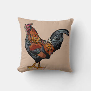 Brown Rooster Pillow