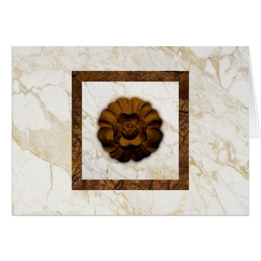 Brown Rose on Faux Marble Cards (Front Horizontal)