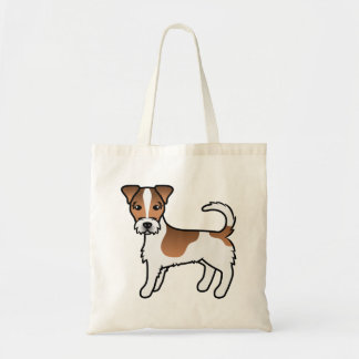 Brown Rough Coat Jack Russell Terrier Cartoon Dog Tote Bag