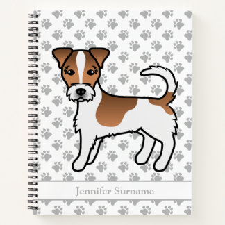 Brown Rough Coat Jack Russell Terrier Dog &amp; Name Notebook