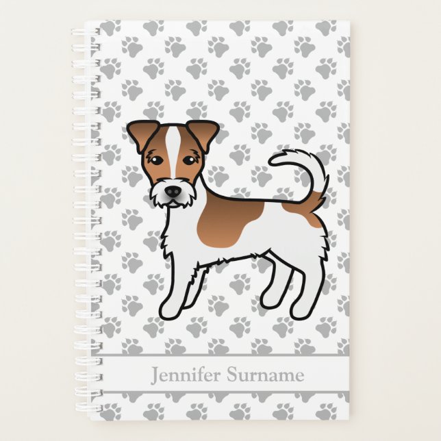 Brown Rough Coat Jack Russell Terrier Dog & Name Planner (Front)