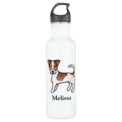 Brown Rough Coat Jack Russell Terrier Dog  Name Stainless Steel Water Bottle