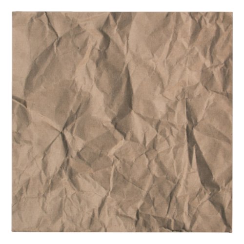 Brown rough crumpled recycled paper texture faux canvas print