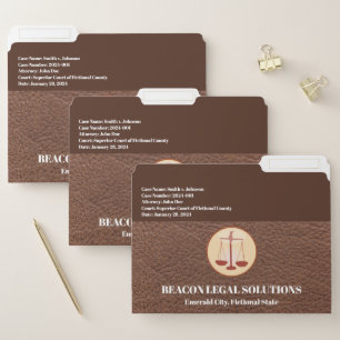 Brown Rough Leather Legal File Folder