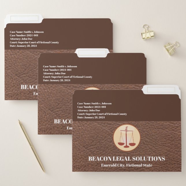 Brown Rough Leather Legal  File Folder (Set)