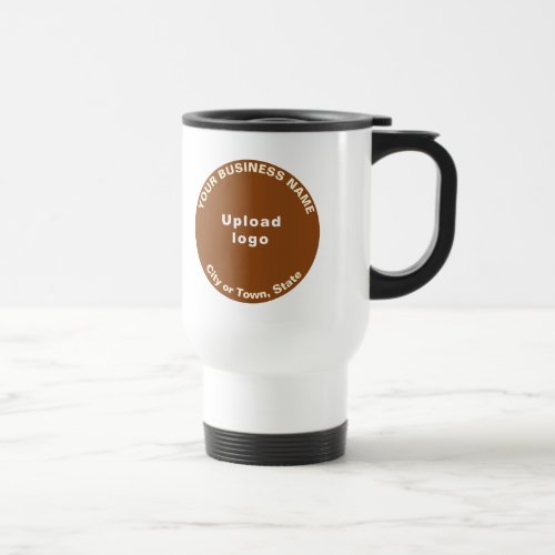 Brown Round Business Brand on Travel Mug