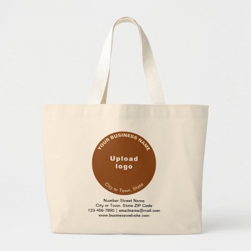 Brown Round Shape Business Brand on Jumbo Tote Bag