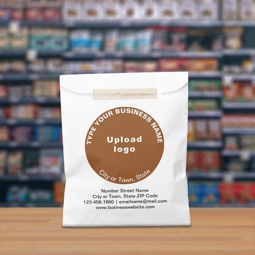 Brown Round Shape Business Brand on Paper Bag