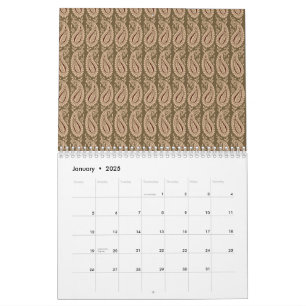 Brown rug featuring a detailed motif pattern with  calendar