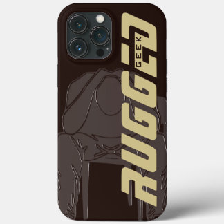 brown Rugged Geek Man Holding Head | Thinking Man iPhone 13 Pro Max Case