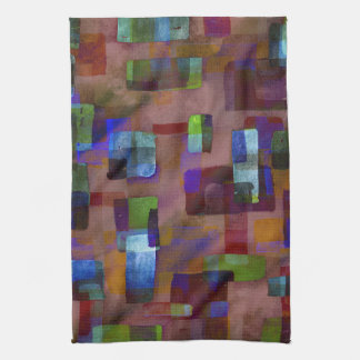 Brown Rust Blue Green Kitchen Towel