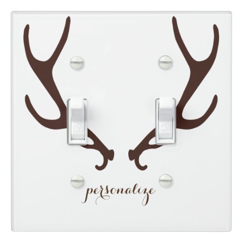 Brown Rustic Antlers Glam Farmhouse Chic Decor Light Switch Cover
