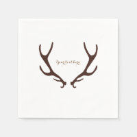 Brown Rustic Antlers Woodsy Wedding Party