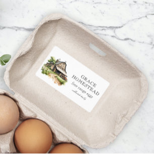 Brown Rustic Barn Homestead Farm Egg Carton Label