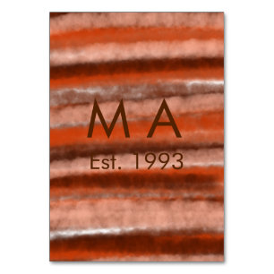 Brown rustic boho add name letter year date text table number