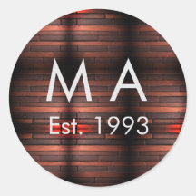 Brown rustic brick stone add name letter year date