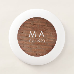 Brown rustic brick stone add name letter year date Wham-O frisbee