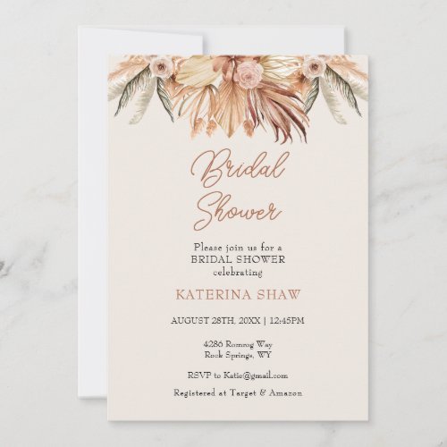 Brown Rustic Bridal Shower Invitation