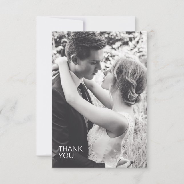 Brown Rustic Chic Wedding Thank You Card (Front)