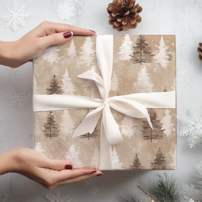 Brown Rustic  Christmas Winter Bear  Wrapping Paper Sheets (Creator Uploaded)