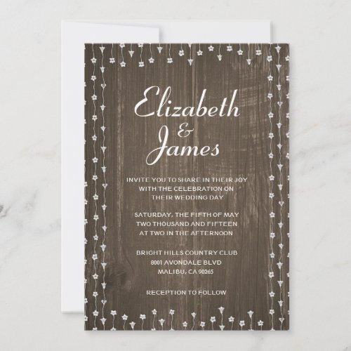Brown Rustic Country Barn Wood Wedding Invitations