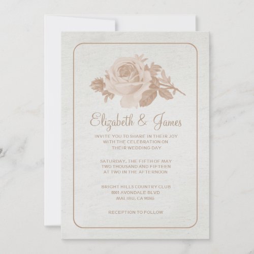 Brown Rustic Floral/Flower Wedding Invitations