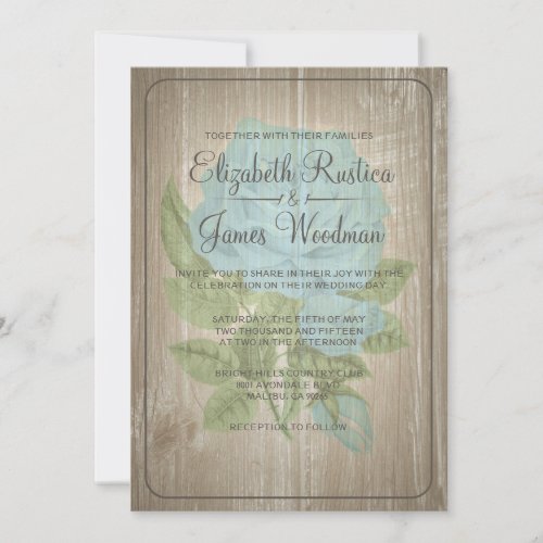 Brown Rustic Floral Wedding Invitations
