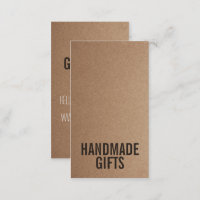 Brown Rustic kraft paper diy handmade cardboard Business Card