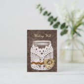 brown rustic mason jar wishing well cards (Standing Front)