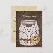 brown rustic mason jar wishing well cards (Front/Back)