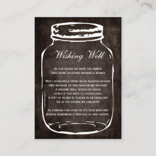 brown rustic mason jar wishing well cards