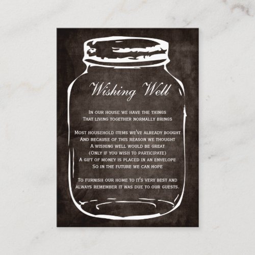 brown rustic mason jar wishing well cards business cards