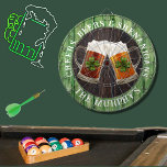 Brown Rustic Wood Cheers Beers Shenanigans Dart Bo Dart Board<br><div class="desc">Cheers Beers and Shenanigans  Beer stein mugs with 4-leaf clover shamrock. This Irish Beer Drinking-themed dartboard is just right  for your occasion and makes the perfect personalized Gift,  it's great for graduation weddings,  parties,  family reunions,  and just everyday fun. Our easy-to-use template makes personalizing easy.</div>