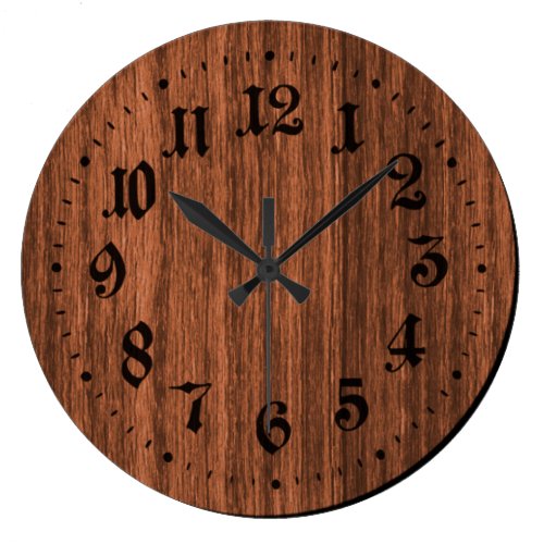 Brown Rustic Wooden Clock