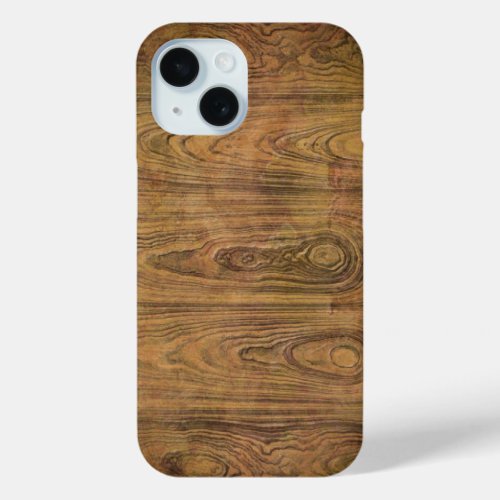 Brown rustic woodgrain vintage barn wood iPhone 15 case